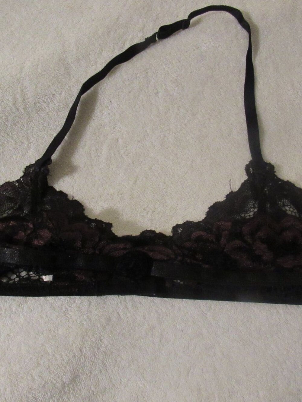 Fredericks of Hollywood Black Bralette Lace Size Large  USED